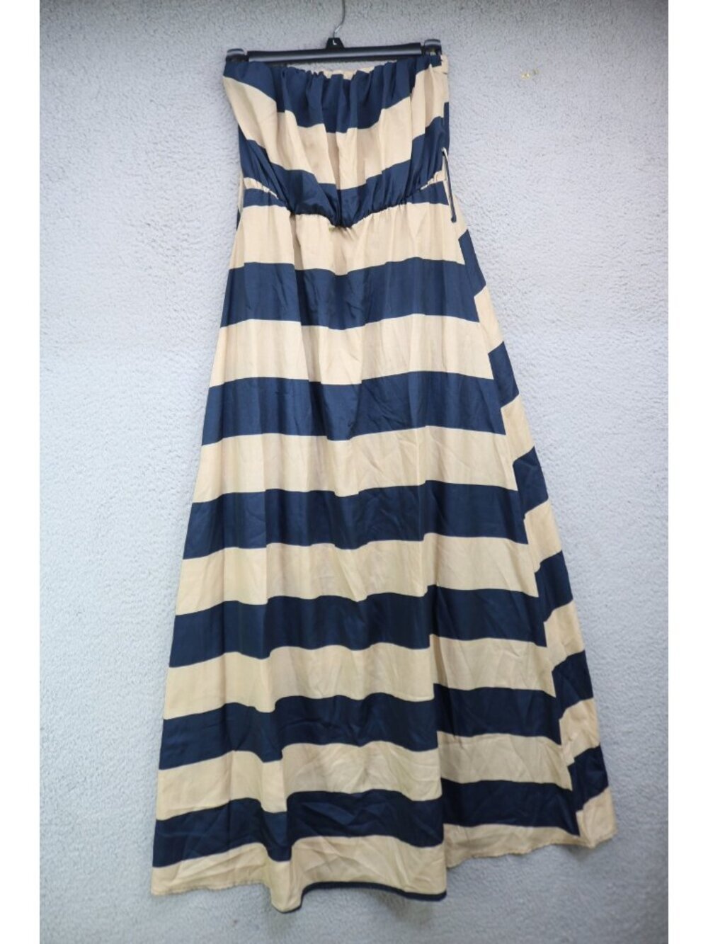 Poetry Strapless Striped Maxi Dress-Small-Lined-Nautical-Coastal-Preppy